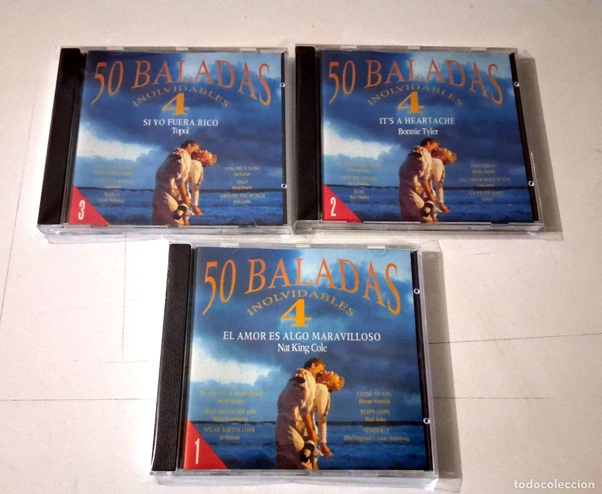 CDs de M&uacute;sica: CD &rdquo;50 BALADAS INOLVIDABLES 4&rdquo; 3CD 50 TRACKS TOPOL DEEP PURPLE NAT KING COLE