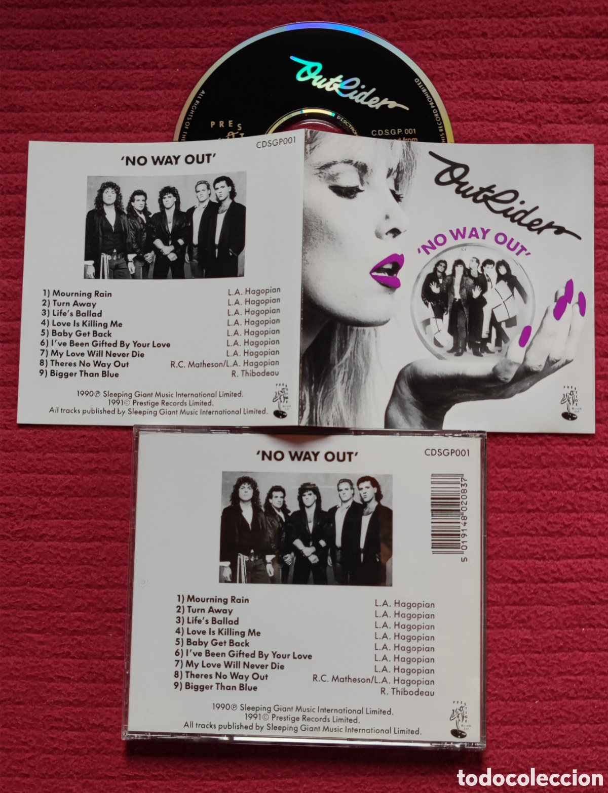 CDs de M&uacute;sica: OUTRIDER: No Way Out. Cd Aor, Edici&oacute;n Original 1991 Prestige Records. Onda Toto.