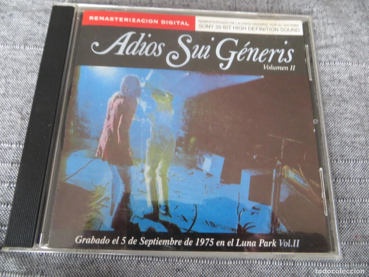 CDs de M&uacute;sica: SUI GENERIS: ADIOS SUI GENERIS (VOLUMEN II) REMASTERED 1996- ARGENTINA