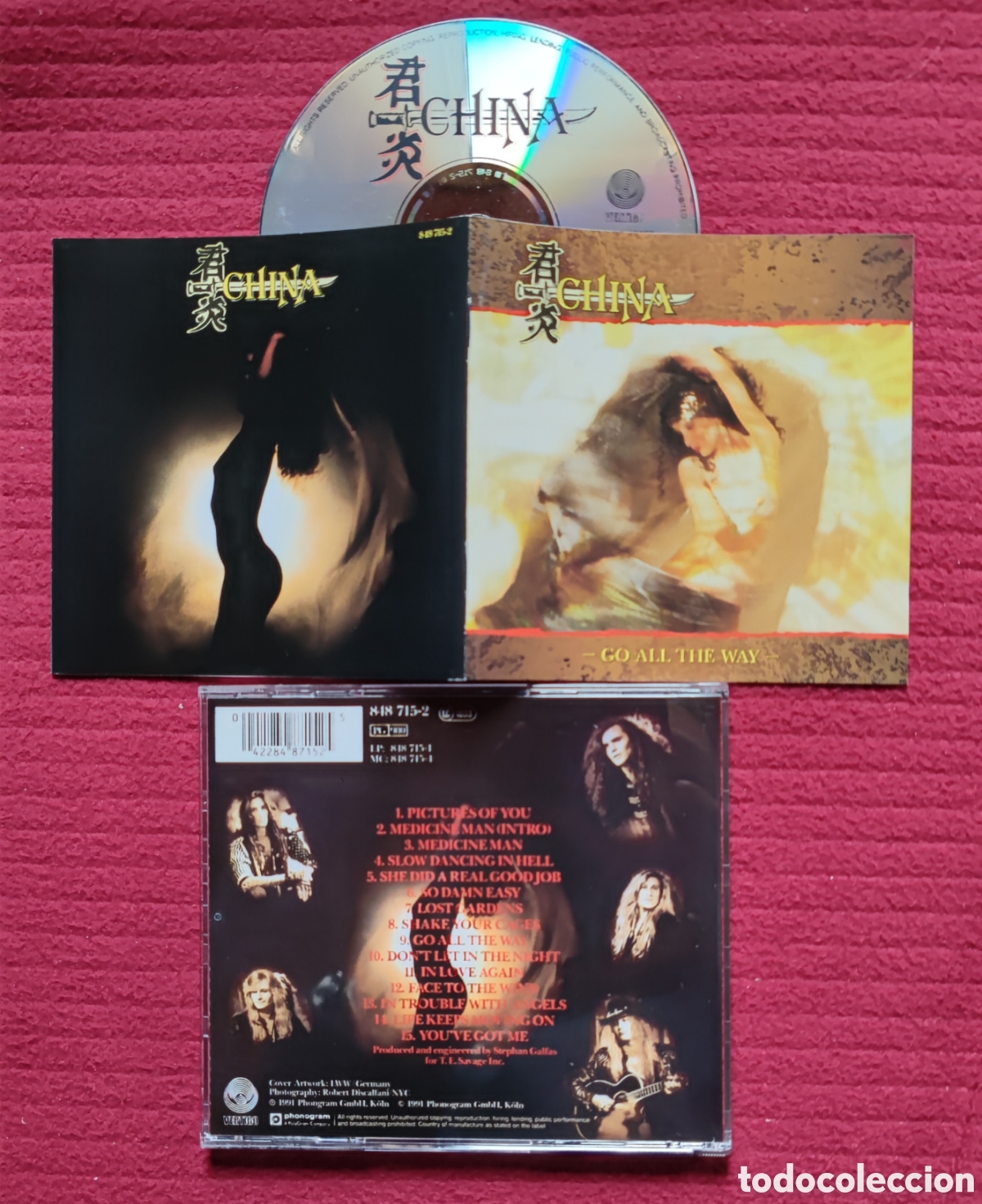 CDs de M&uacute;sica: CHINA: Go All The Way. Cd Hard Aor, Edici&oacute;n Original 1991 Phonogram Records. Muy raro en Cd.