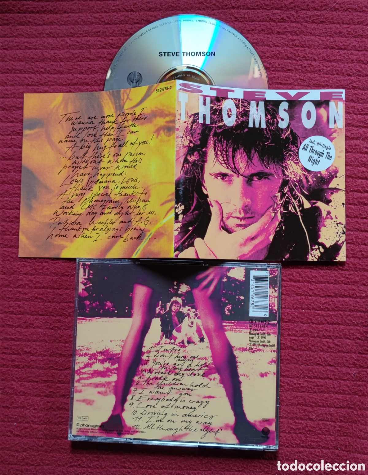CDs de M&uacute;sica: STEVE THOMSON: s/t. Cd Aor, Edici&oacute;n Original 1989. Phonogram Records.