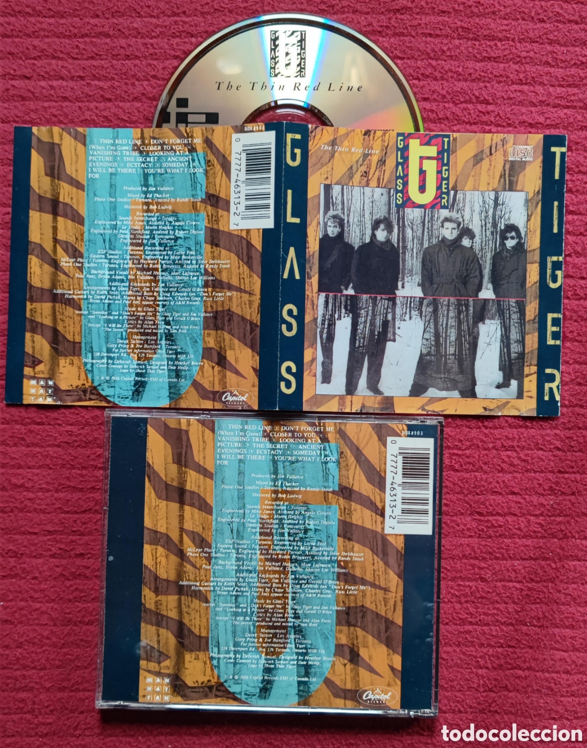 CDs de M&uacute;sica: GLASS TIGER: The Thin Red Line. Cd Aor, Edici&oacute;n Original 1986 Capitol Records.Produced Jim Vallance.