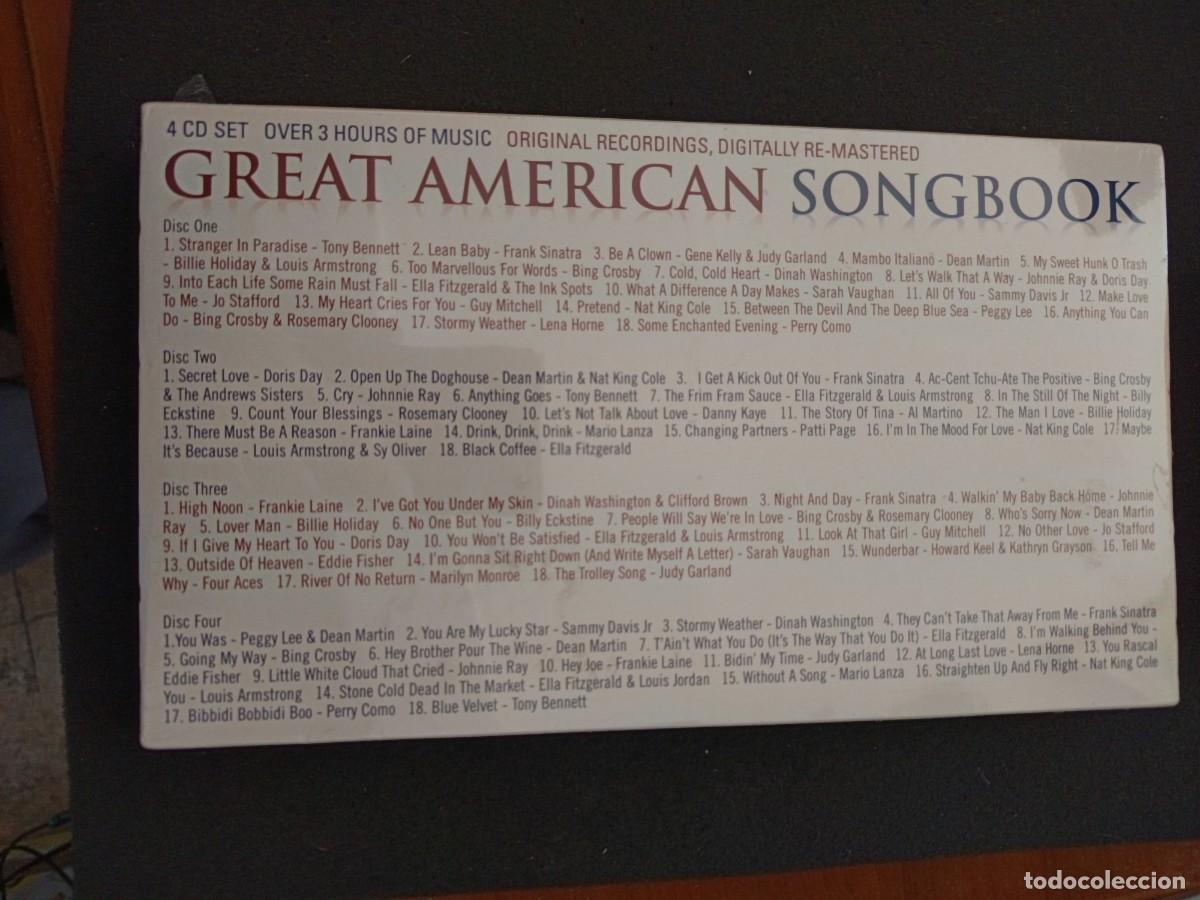CDs de M&uacute;sica: 4 CD. GREAT AMERICAN SONGBOOK. NAT KING COLE, JUDY GARLAND, SAMMY SAVIS JNR, ELLA FITZGERALD, DEAN M