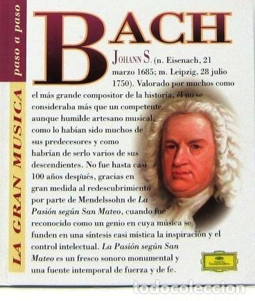 CDs de M&uacute;sica: JOHANN S. BACH - LA GRAN MUSICA PASO A PASO - LIBRO + CD