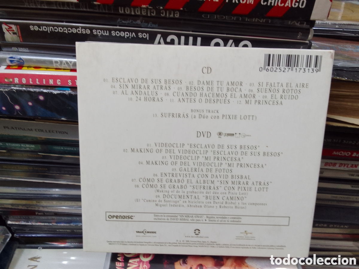 CDs de m&uacute;sica: David Bisbal,sin mirar atr&aacute;s ,CD y dvd - Foto 2