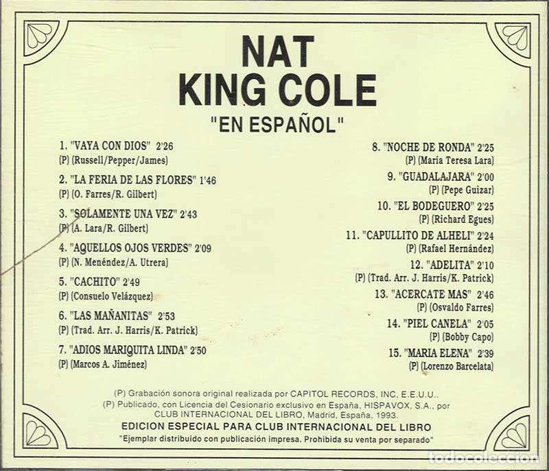 CDs de m&uacute;sica: Nat King Cole - Los 60 de los 60 para recordar. CD - Foto 2