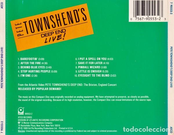 CDs de m&uacute;sica: Pete Townshend - Deep End Live - Foto 2