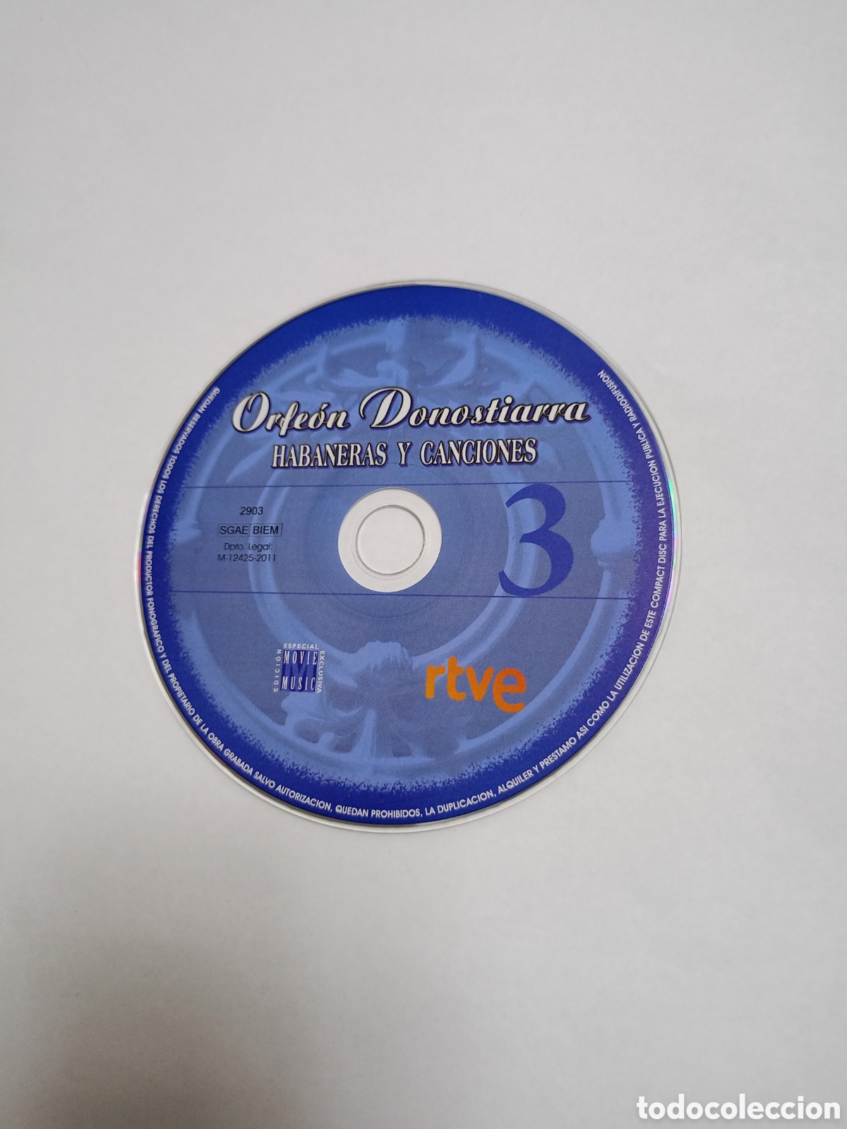 CDs de M&uacute;sica: Orfe&oacute;n donostiarra habaneras y canciones cd 3 rtve