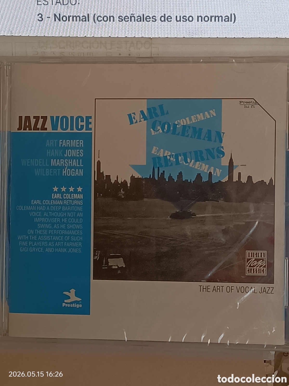 CD di Musica: Earl Coleman , Earl Coleman returns-cd jazz voice- precintado