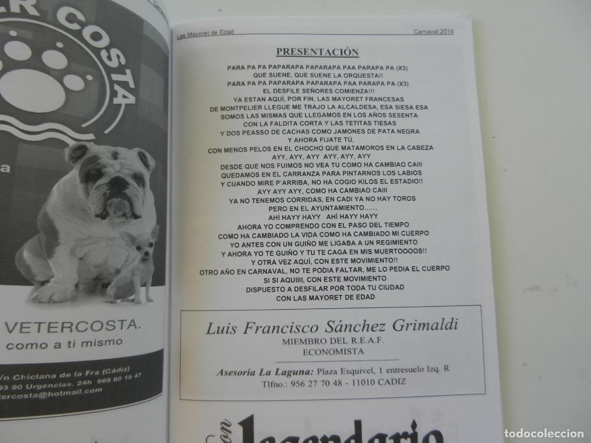 CDs de m&uacute;sica: LIBRETO + CD LOS MAYORES DE EDAD - CARNAVAL DE CADIZ 2014 - Foto 3