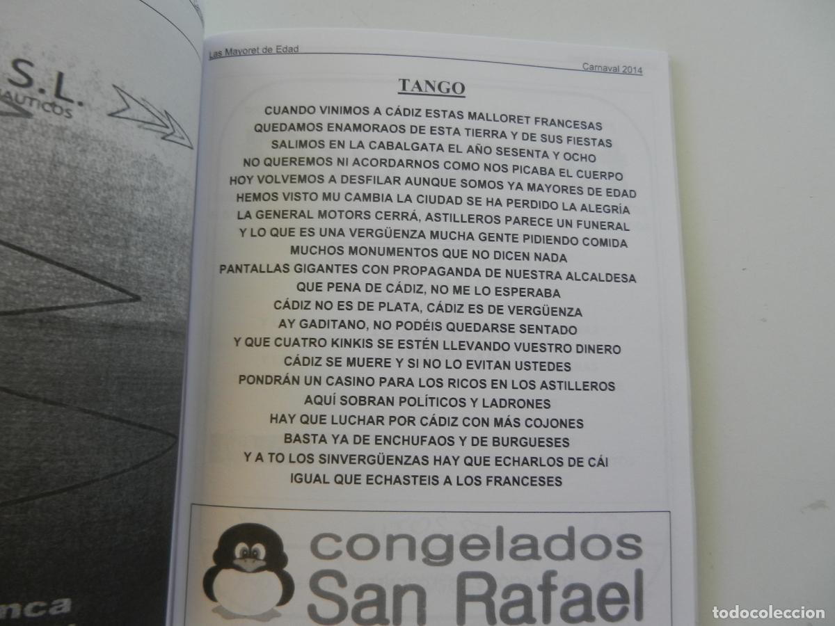 CDs de m&uacute;sica: LIBRETO + CD LOS MAYORES DE EDAD - CARNAVAL DE CADIZ 2014 - Foto 4