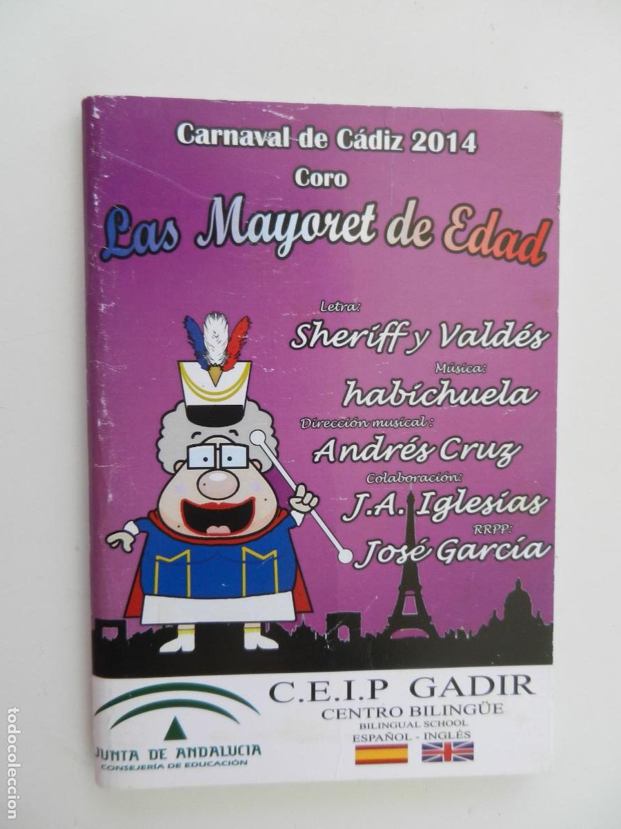 CDs de M&uacute;sica: LIBRETO + CD LOS MAYORES DE EDAD - CARNAVAL DE CADIZ 2014