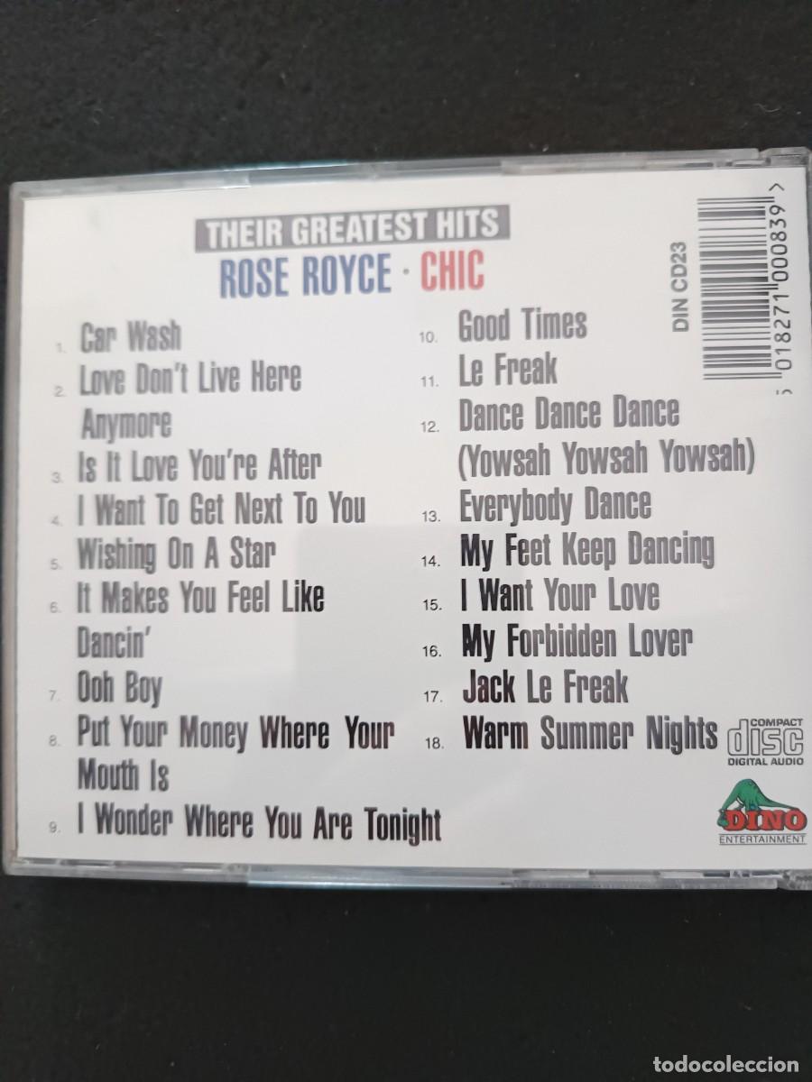 CDs de m&uacute;sica: ROSE ROYCE. CHIC. THEIR GREATEST HITS - Foto 2