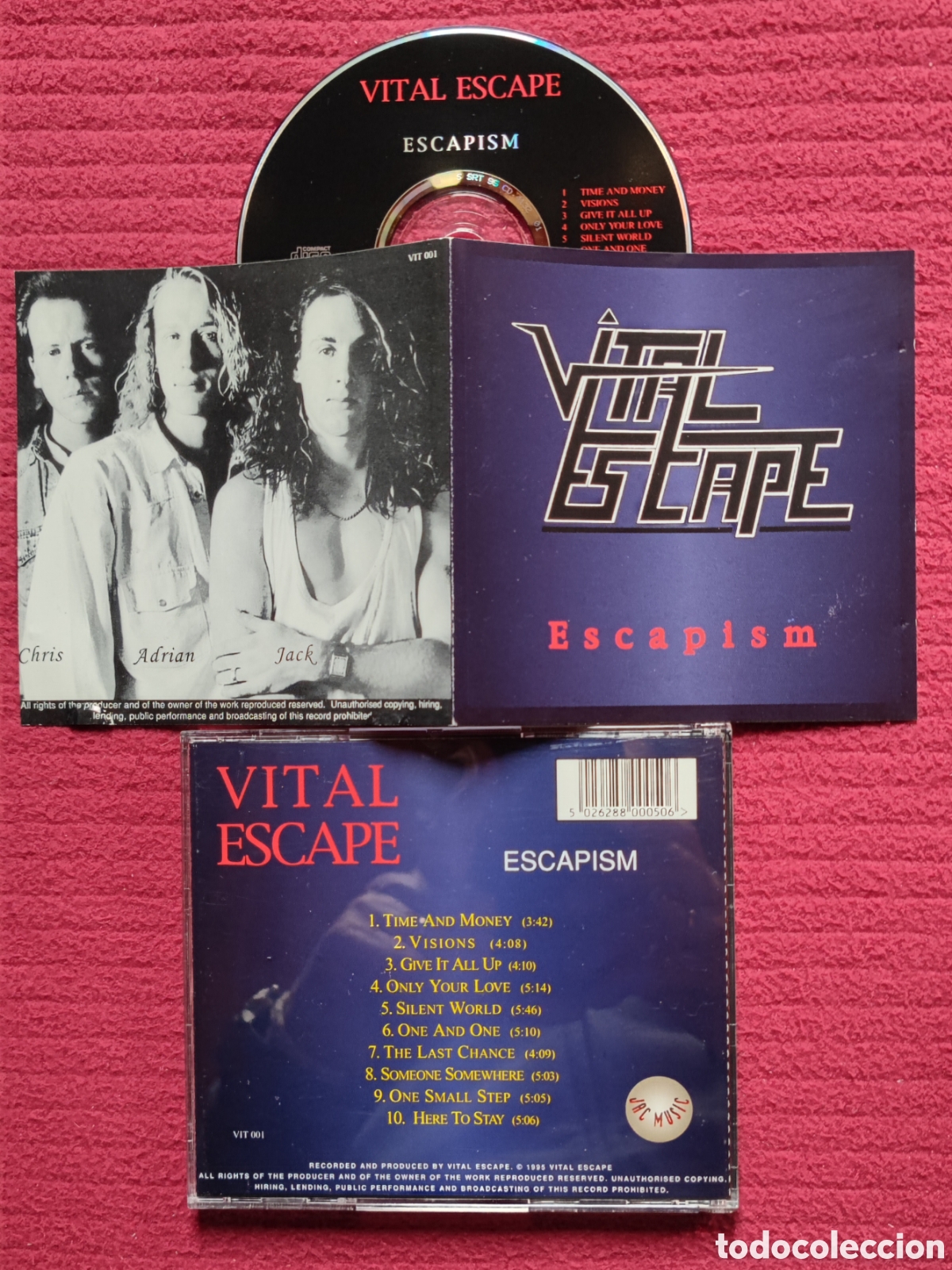 CDs de M&uacute;sica: VITAL ESCAPE: Escapism. Cd Aor, Edici&oacute;n Original 1995 Jac Music. Muy raro.