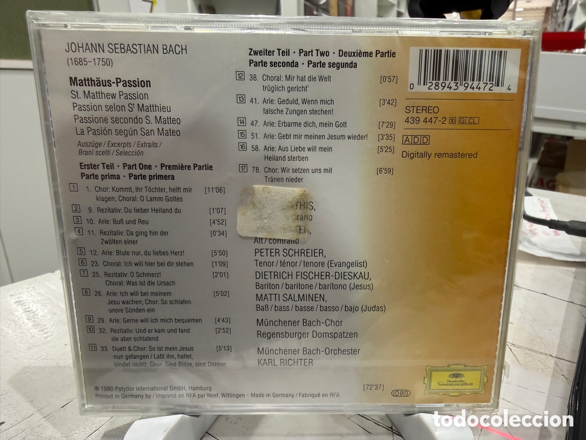 CDs de m&uacute;sica: Bach - St. Matthew Passion &ndash; Highlights (CD) *Precintado* - Foto 2