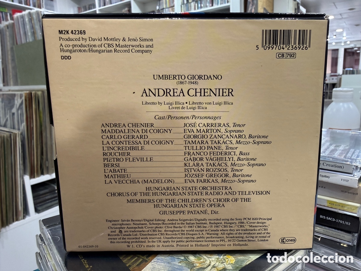 CDs de m&uacute;sica: Giordano - Giuseppe Patan&egrave; - Andrea Ch&eacute;nier (2xCD) - Foto 2