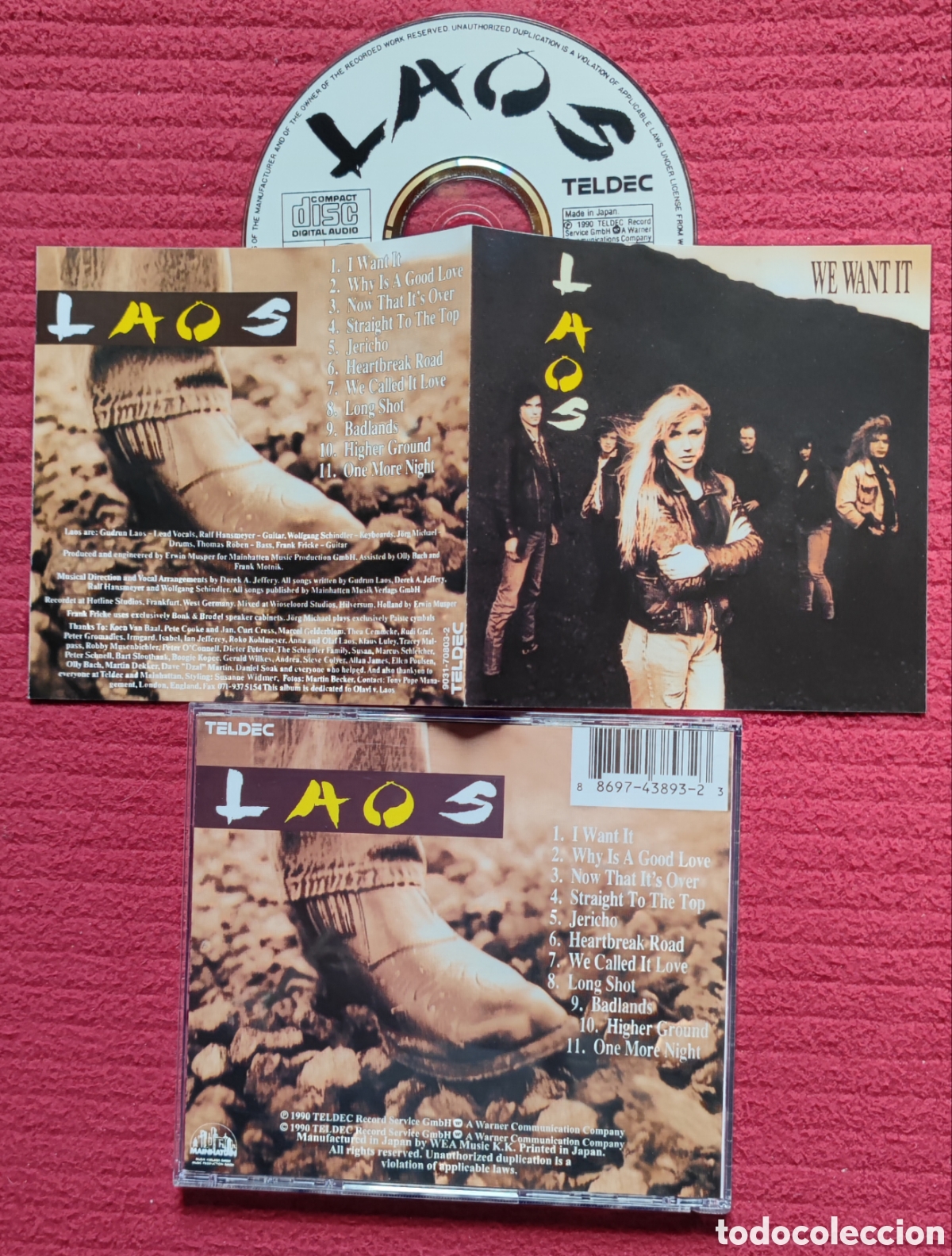 CDs de M&uacute;sica: LAOS: We Want It. Cd Hard Aor, Edici&oacute;n Original 1990 TELDEC. Made In Japan, no Obi. Muy raro.