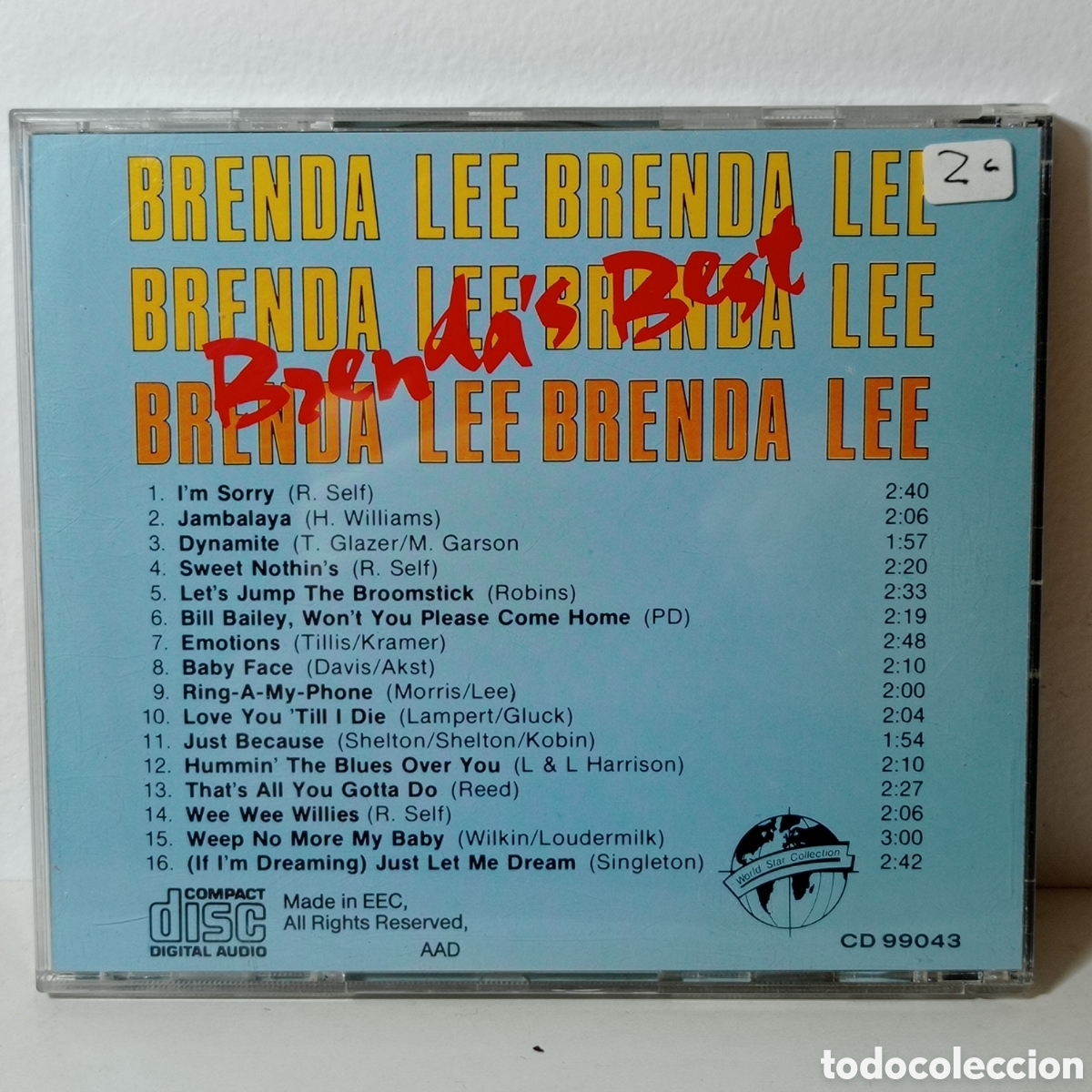CDs de m&uacute;sica: BRENDA LEE, BRENDAS BEST - Foto 2