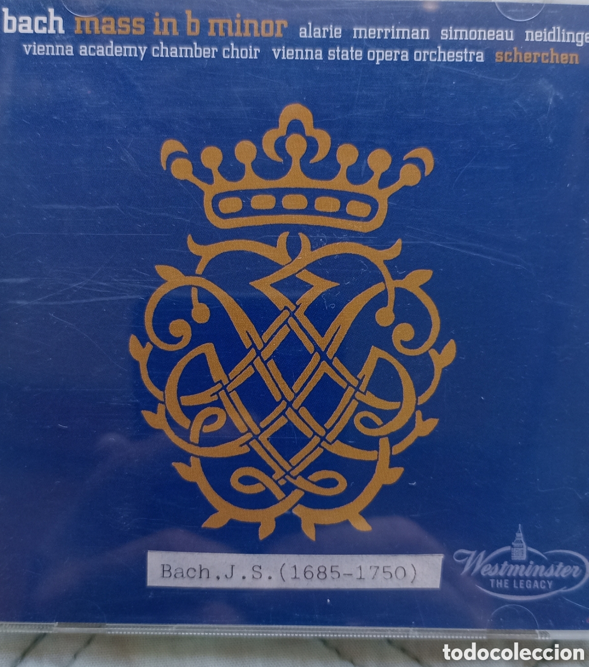 CDs de M&uacute;sica: 2CD Misa en Si Menor Bach, dirigida por Hermann Scherchen (sello Westminster Legacy) MINT