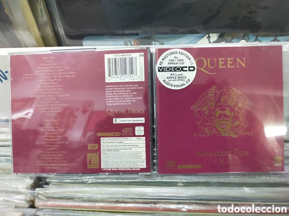 CDs de M&uacute;sica: Queen doble video CD greatest flix I & II 1994