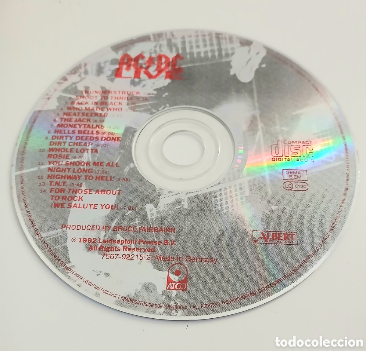 CDs de M&uacute;sica: CD AC/DC - Live (1992) Edici&oacute;n Alemana / Solo Disco