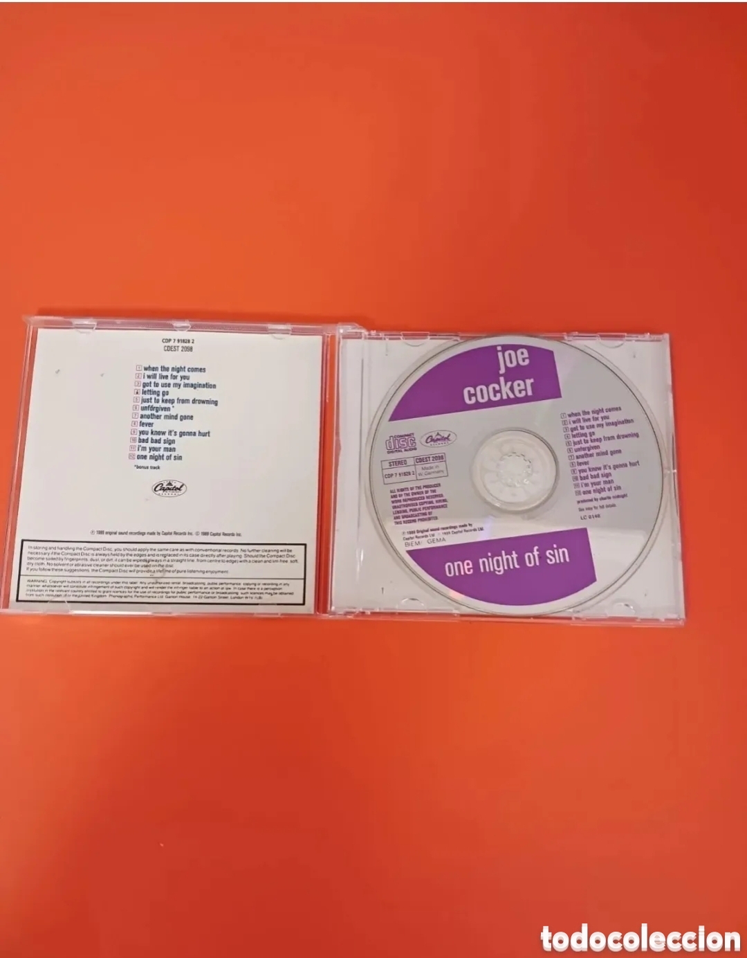 CDs de m&uacute;sica: JOE COCKER, One night of sin. CD - Foto 2