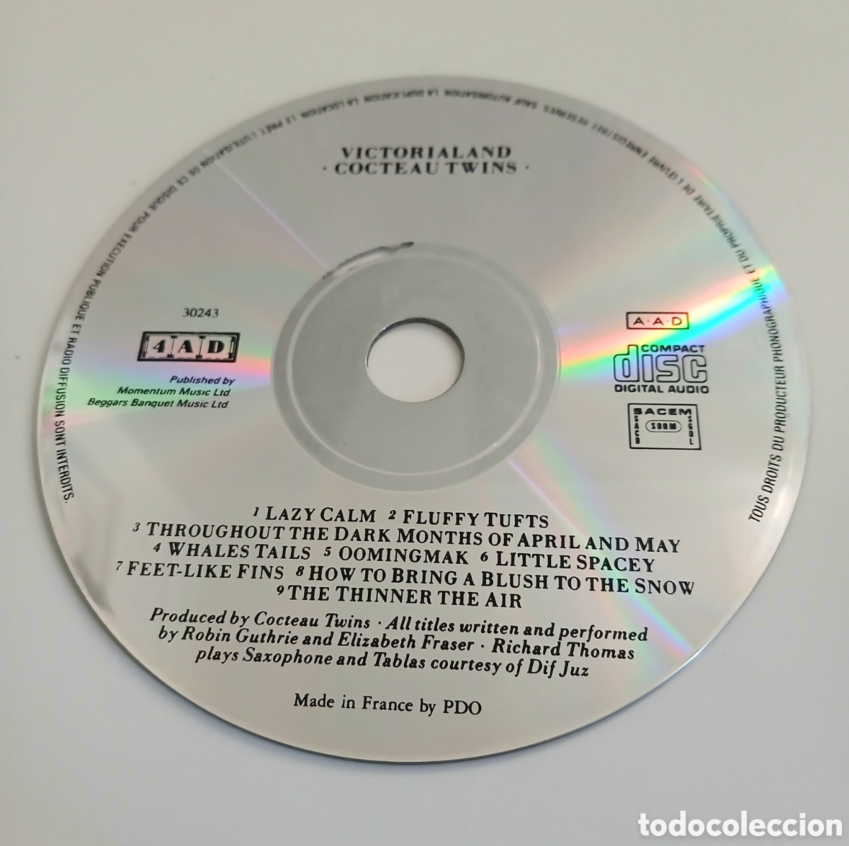 CDs de M&uacute;sica: CD Cocteau Twins - Victorialand (1986 Francia / 4AD / PDO) - DISCO SOLO / SIN CAR&Aacute;TULAS