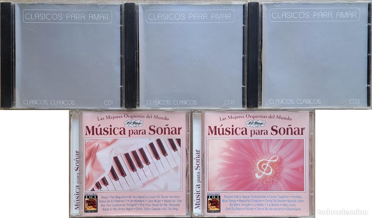 CDs de M&uacute;sica: Lote 5 CD m&uacute;sica cl&aacute;sica + mel&oacute;dica orquestal: Cl&aacute;sicos para Amar (3 CD) + M&uacute;sica para So&ntilde;ar (2 CD)