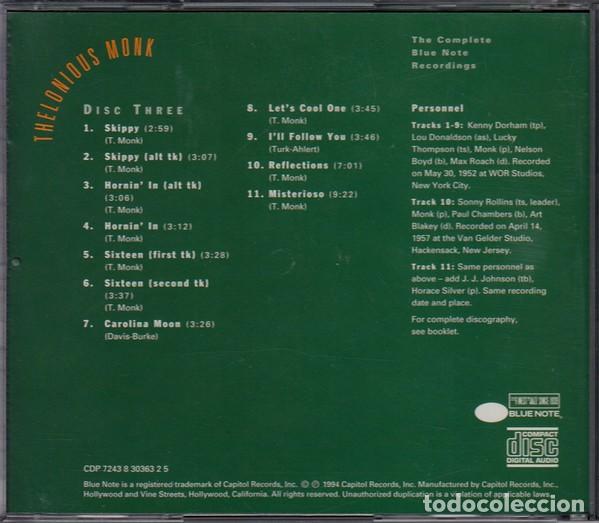 CDs de m&uacute;sica: Thelonious Monk - Cds 1 y 3 de The Complete Blue Note Recordings - Foto 4