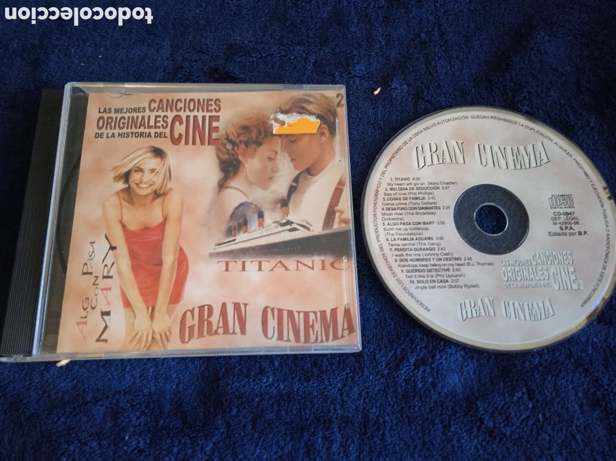 Music CDs: CD - Las mejores canciones originales de la historia del cine. - Titanic - gran cinema.