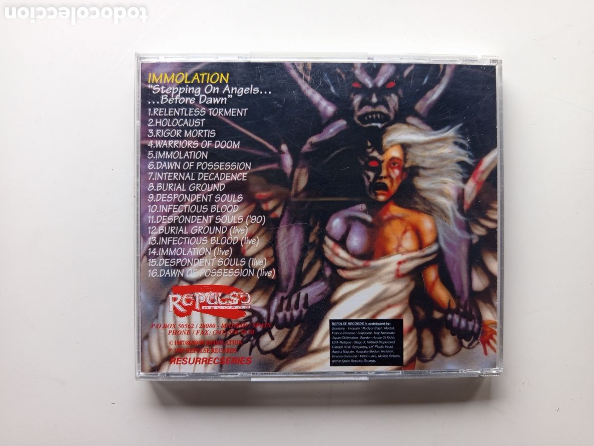 CDs de m&uacute;sica: Immolation &ndash; Stepping on Angels&hellip; Before Dawn (CD, 1995, Repulse Records) - Foto 7
