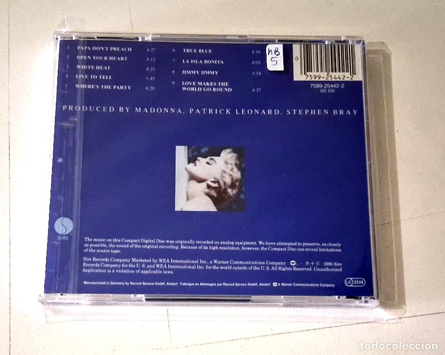 CDs de m&uacute;sica: MADONNA &rdquo;TRUE BLUE&rdquo; CD 9 TRACKS - Foto 2