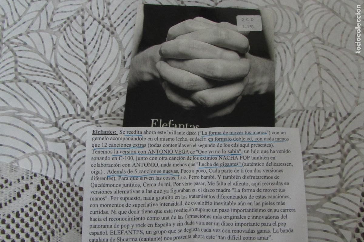 CDs de M&uacute;sica: PROMO CD SINGLE CADENA 100 - ELEFANTES - TAN DIFICIL COMO AMAR