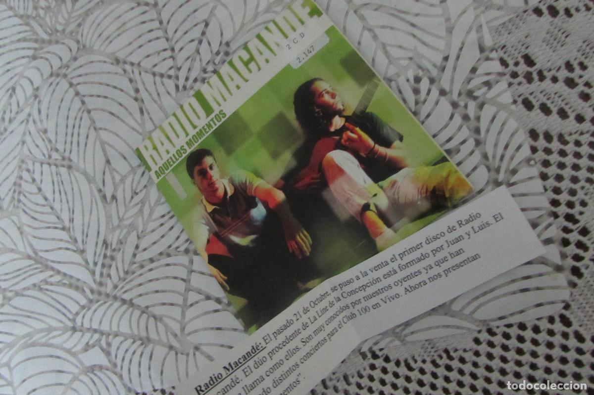 CDs de M&uacute;sica: RADIO MACANDE &ndash; AQUELLOS MOMENTOS - CD SINGLE PROMO