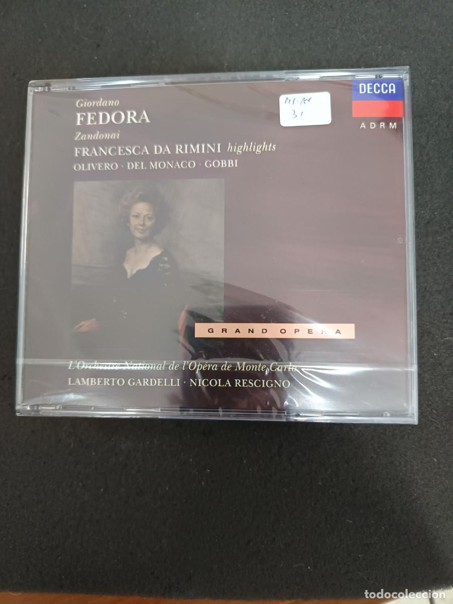 CDs de M&uacute;sica: CAJA 2 CD. GIORDANO: FEDORA / ZANDONAI: FRANCESCA DA RIMINI (HIGHLIGHTS). OLIVERO. DEL MONACO. GOBBI