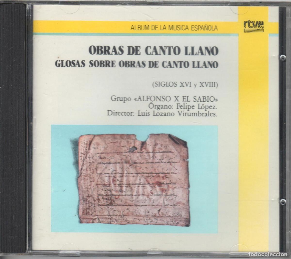 CD de M&uacute;sica: Obras de canto llano. Glosas sobre obras de canto llano