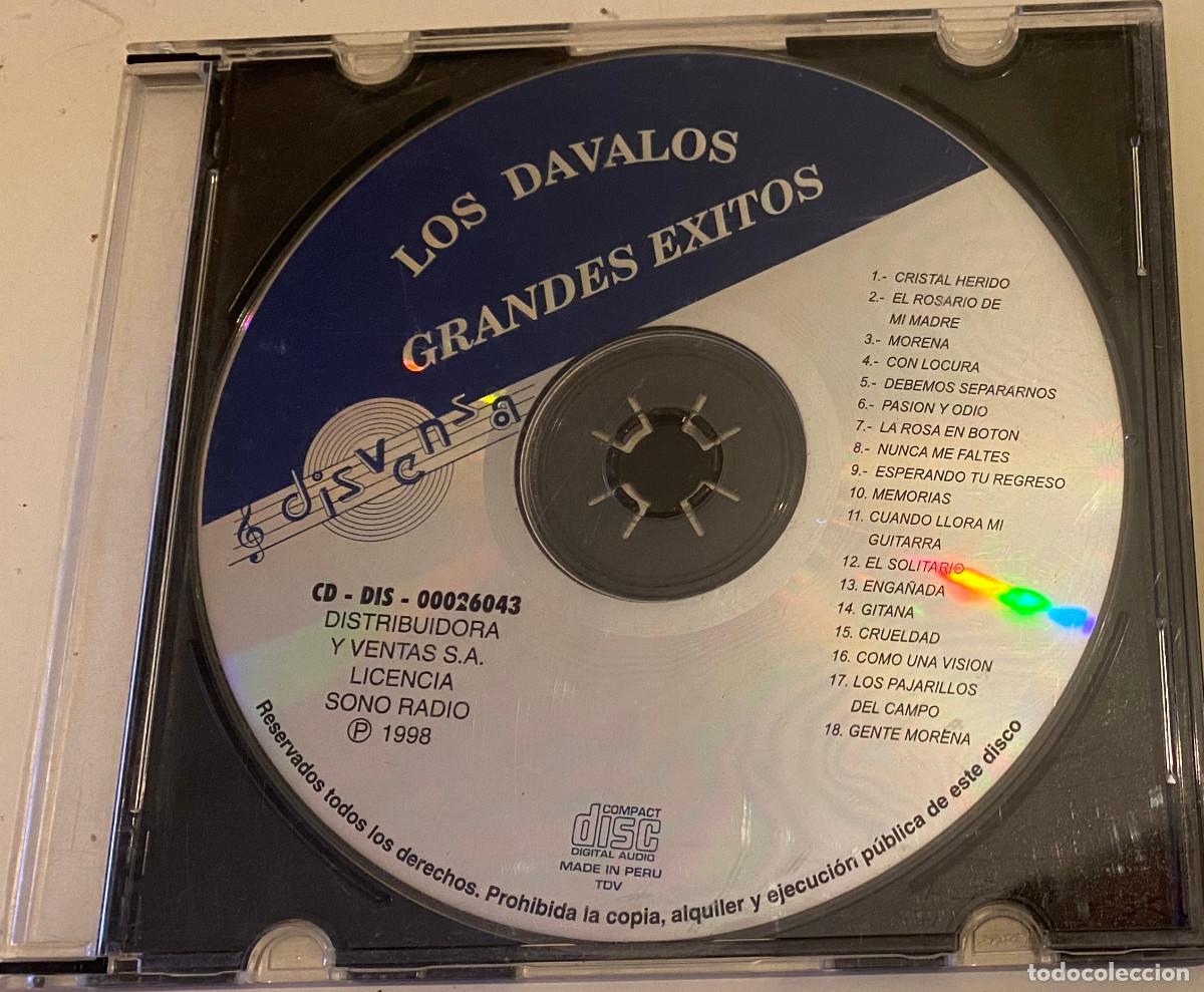 CDs de M&uacute;sica: 'Grandes &eacute;xitos', de Los D&aacute;valos. M&uacute;sica criolla peruana. 18 temas. 1998. Caja fina sin car&aacute;tula.