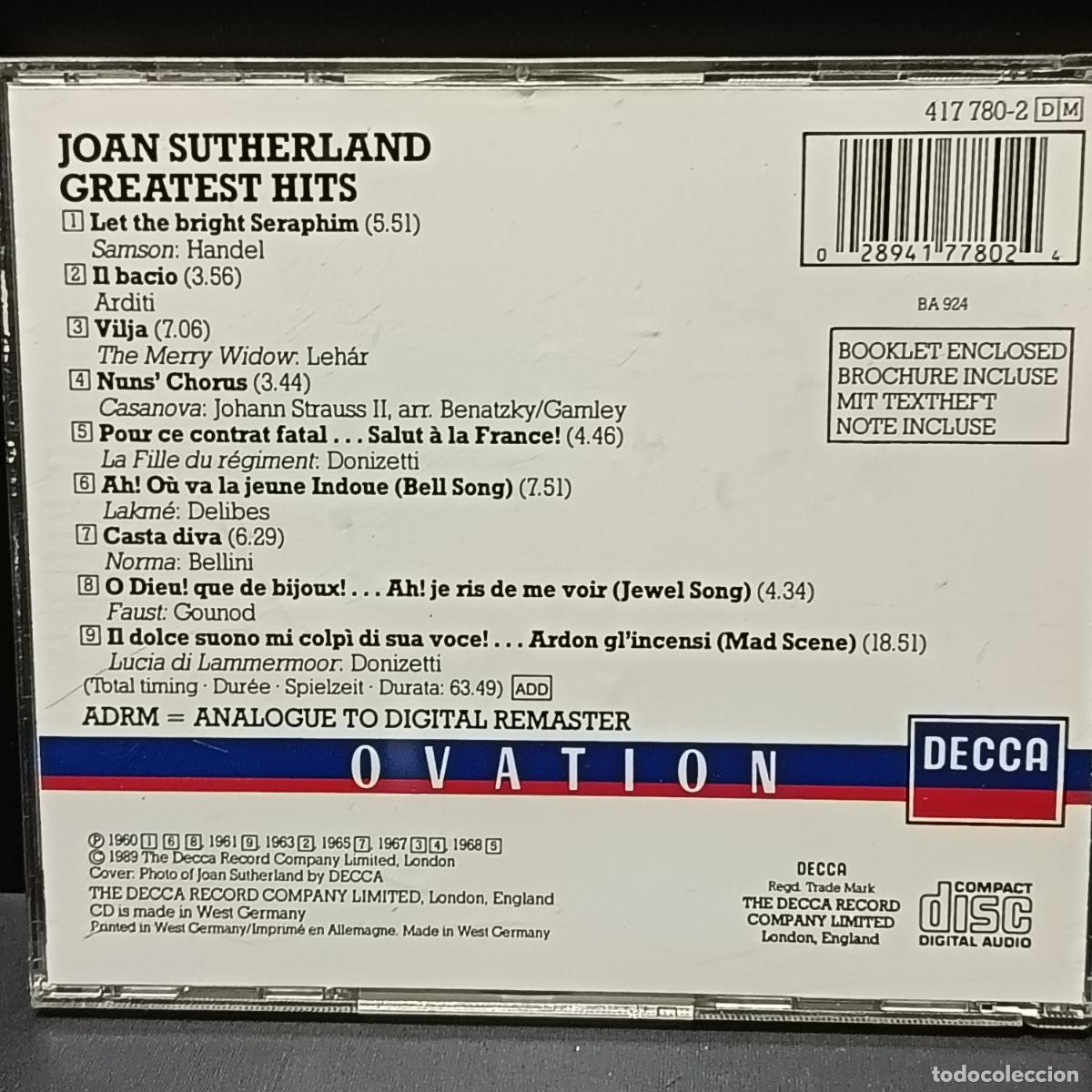 CDs de m&uacute;sica: JOAN SUTHERLAND, Greatest Hits. CD - Foto 2