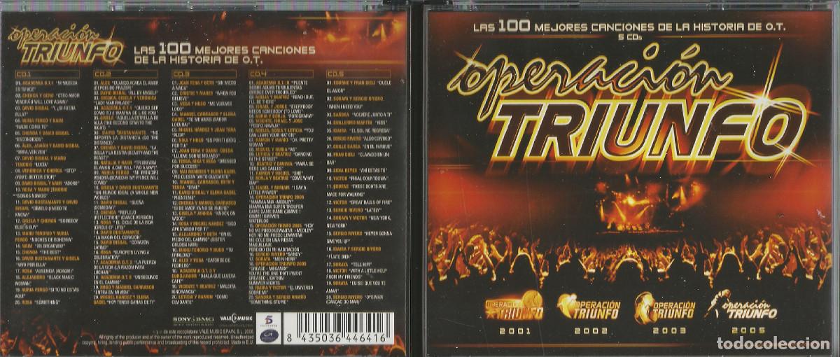 CDs de M&uacute;sica: OPERACI&Oacute;N TRIUNFO - 100 MEJORES CANCIONES DE LA HISTORIA DE O. T. - 5 CD'S