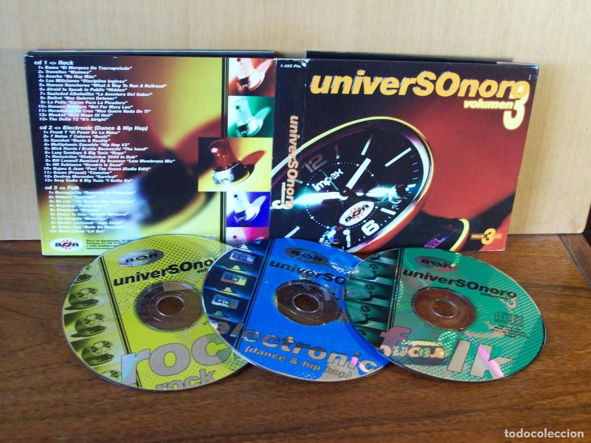 CDs de M&uacute;sica: UNIVERSONORO VOLUMEN 3 - TRIPLE CD DE ROCK/ ELECTRONIC Y FOLK - DIGIPACK