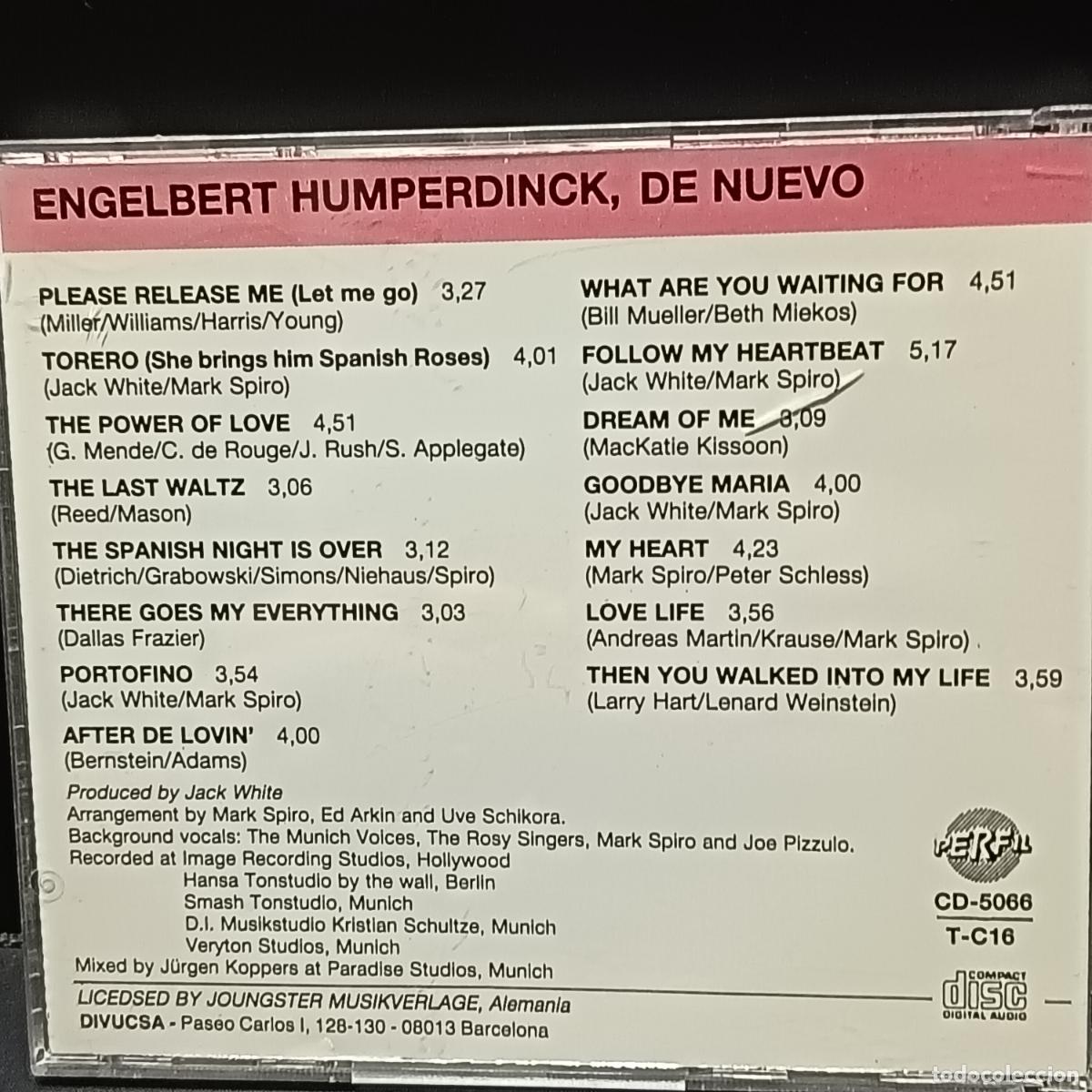 CDs de m&uacute;sica: Engelbert Humperdinck &ndash; De Nuevo CD - Foto 2