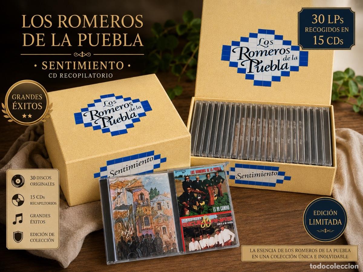 CDs de M&uacute;sica: Los Romeros de la Puebla ● Todas sus grabaciones en Hispavox ● Sentimiento ● 15xCD - 30 Lp's