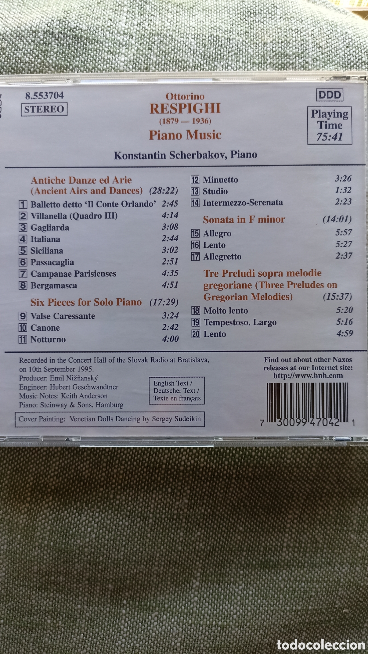CDs de m&uacute;sica: Respighi: Piano Music&rdquo;. Mint - Foto 2