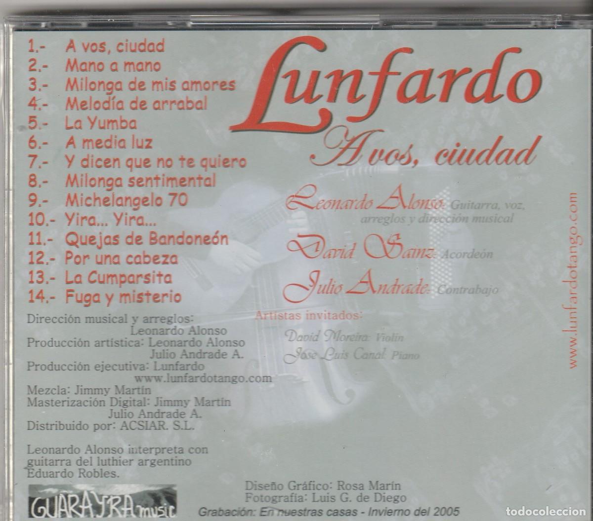 CDs de m&uacute;sica: Lunfardo - CD &rdquo;A VOS, CIUDAD&rdquo; (2005) de Leonardo Alonso - Foto 2