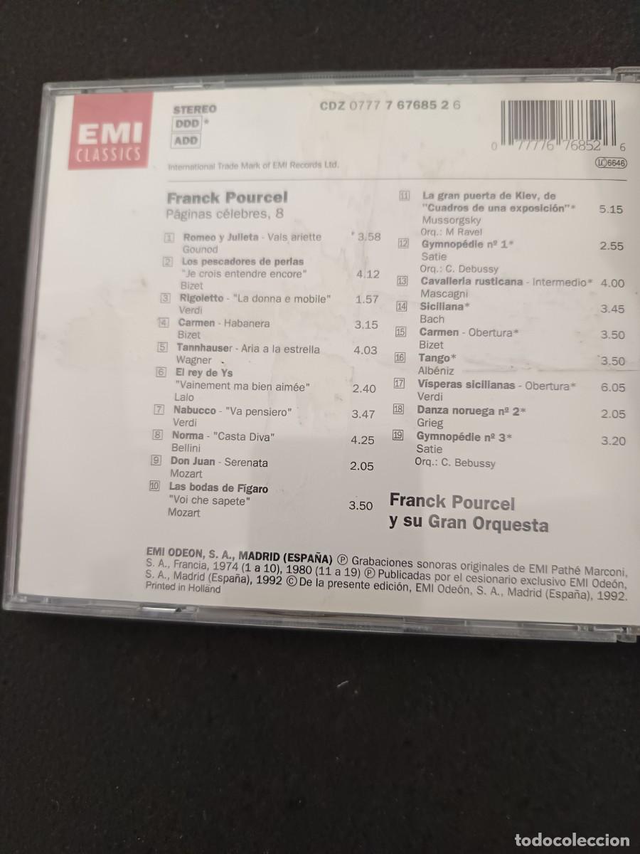 CDs de m&uacute;sica: FRANCK POURCEL. P&Aacute;GINAS C&Eacute;LEBRES, 8. EMI - Foto 2