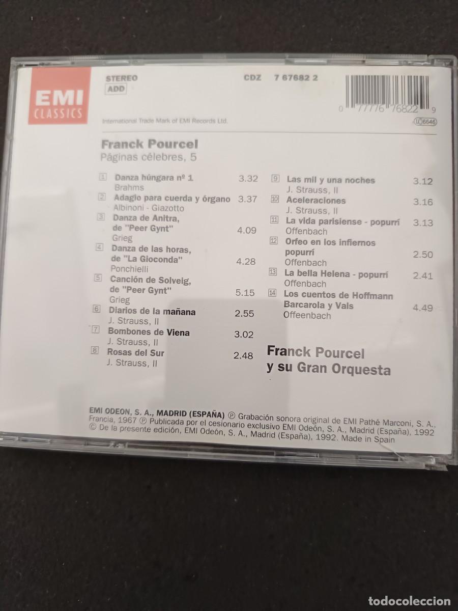 CDs de m&uacute;sica: FRANCK POURCEL. P&Aacute;GINAS C&Eacute;LEBRES, 5. EMI - Foto 2