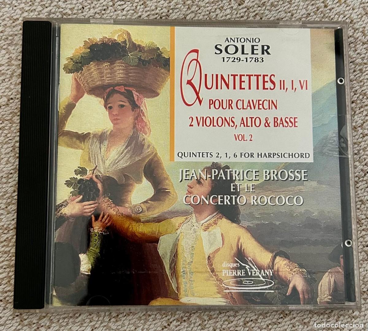 CDs de M&uacute;sica: ANTONIO SOLER - QUINTETTES . JEAN PATRICE BROSSE