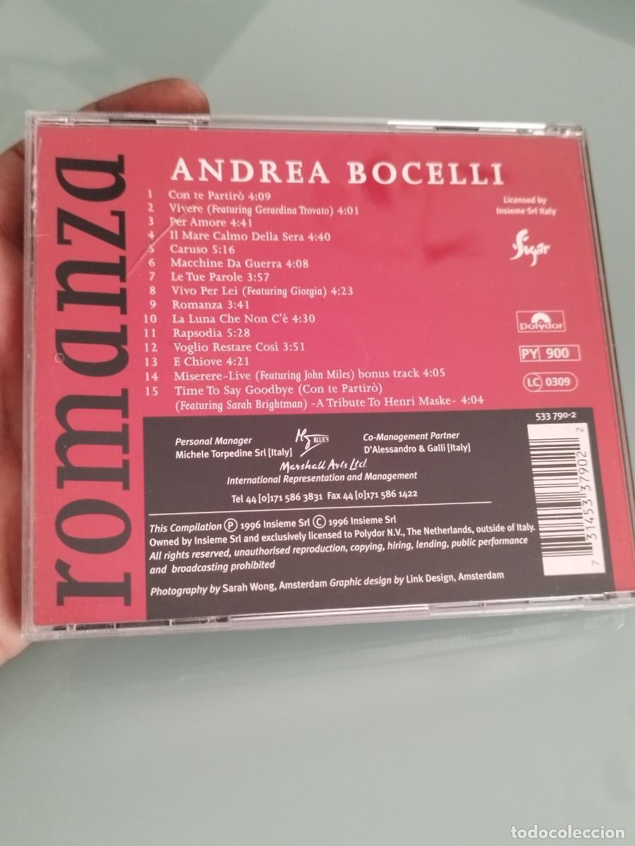CDs de m&uacute;sica: Andrea Bocelli. Romanza. Cd - Foto 3