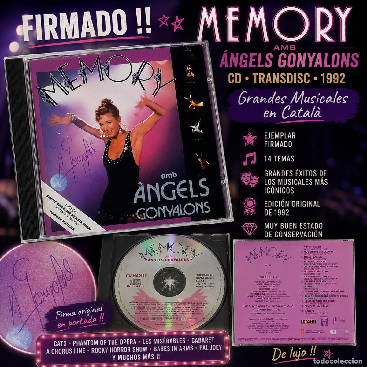CDs de M&uacute;sica: FIRMADO !! MEMORY | &Aacute;NGELS GONYALONS | CD TRANSDISC 1992 | MUSICALES | CATS