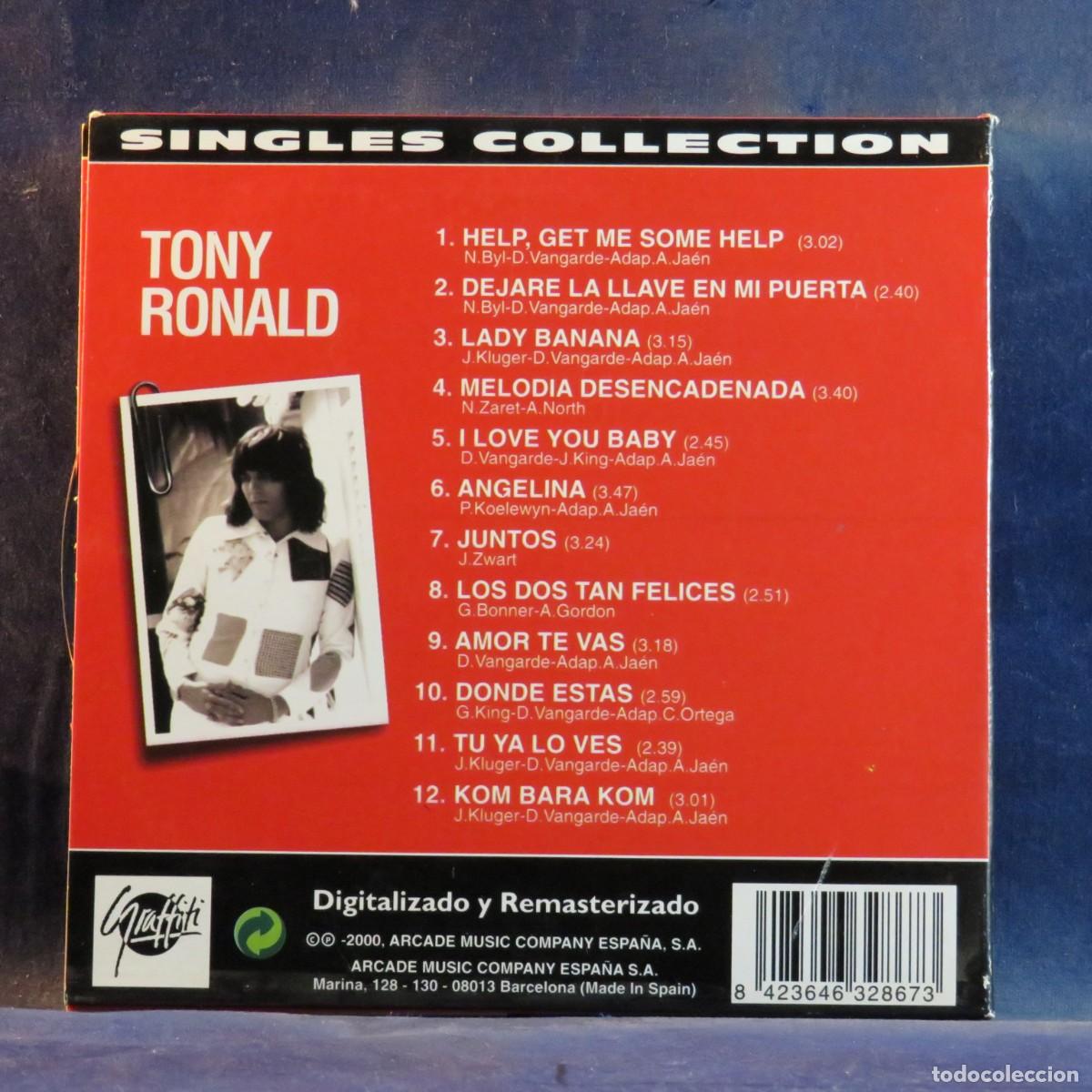 CDs de m&uacute;sica: TONY RONALD &ndash; SINGLES COLLECTION - CD - Foto 2
